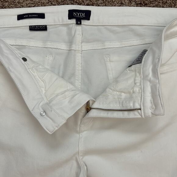 NYDJ Ami Skinny Pants Lift Tuck Technology Optic White Size 16 Summer Shaping - Picture 4 of 11
